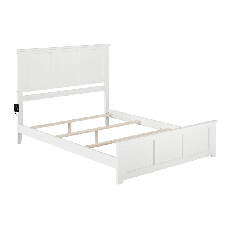 Madison Queen Foundation Bed Frame with Matching Footboard in White