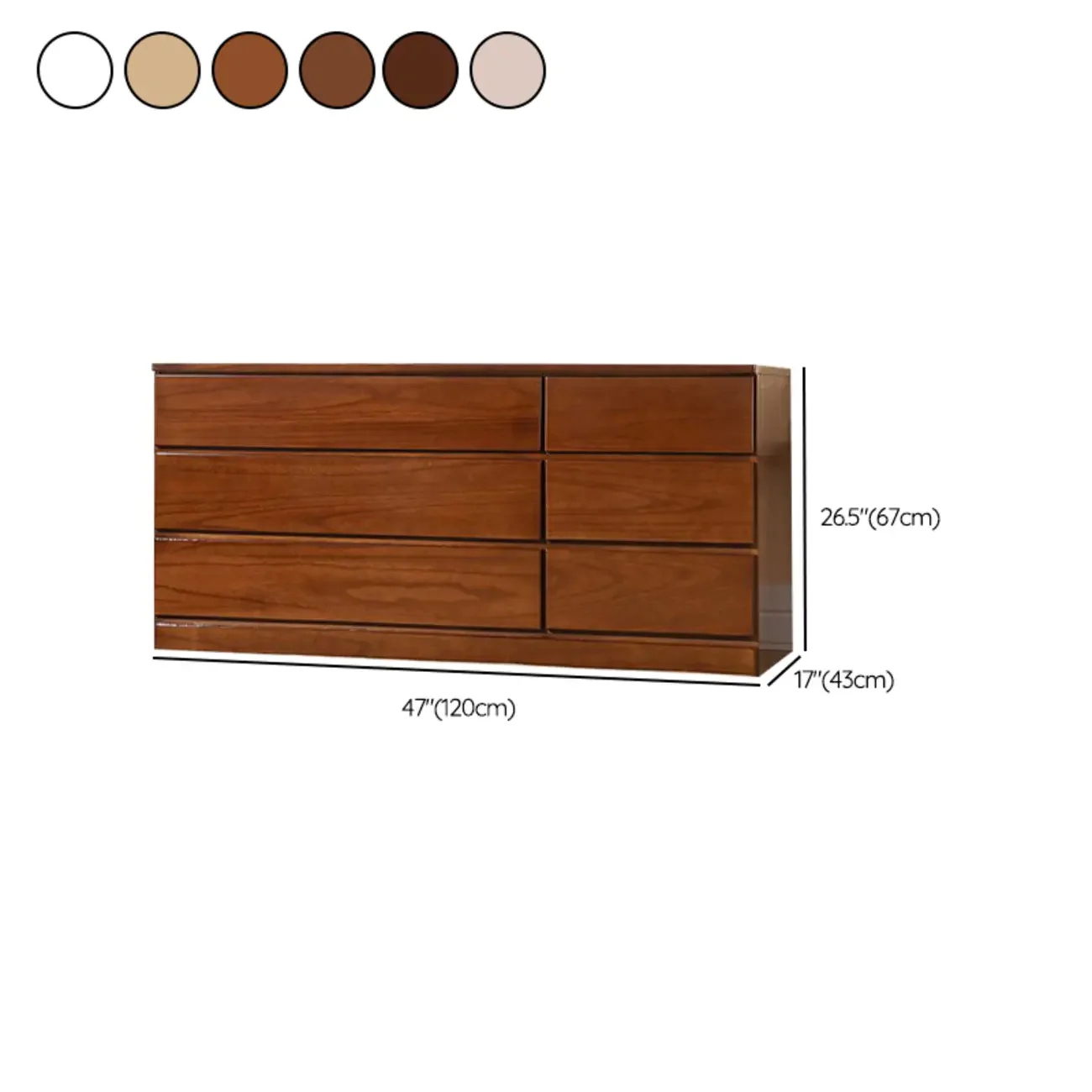 Classic Wooden Double Dressers with 7-Drawer