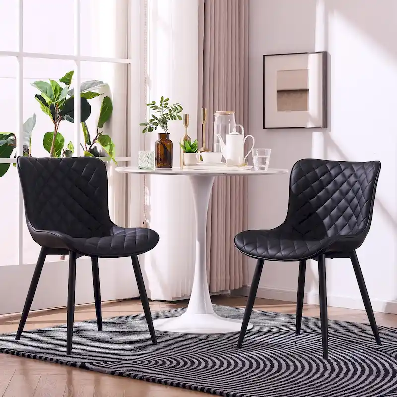 Dining Chairs Set of 2 Modern Leather Upholstered Dining Room Chair