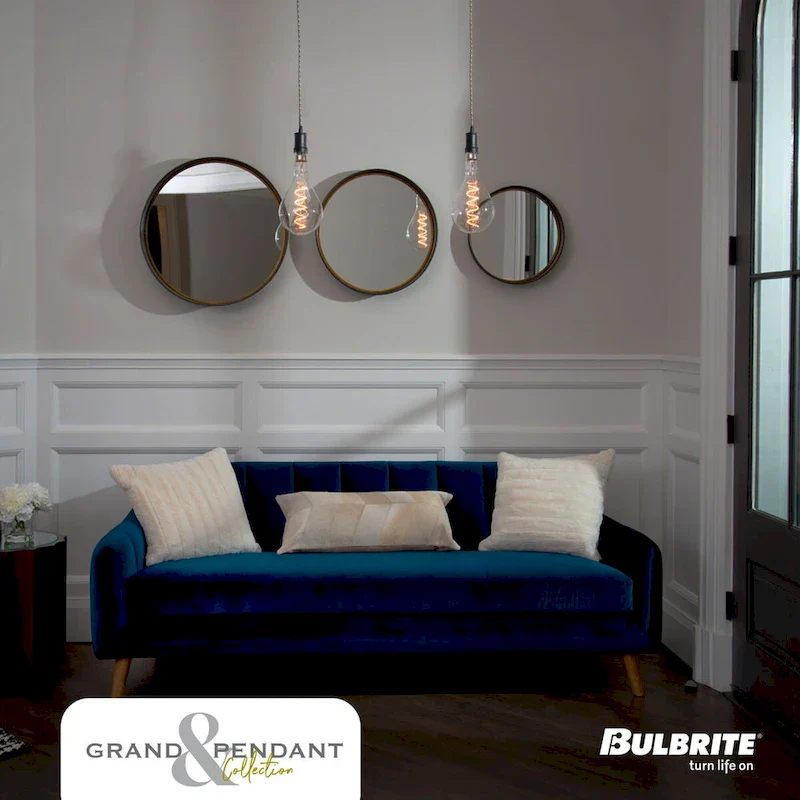 Bulbrite LED Grand Bulb and Pendant Kit of (1) 4 Watt Clear Glass 13  Pear Shaped Bulb