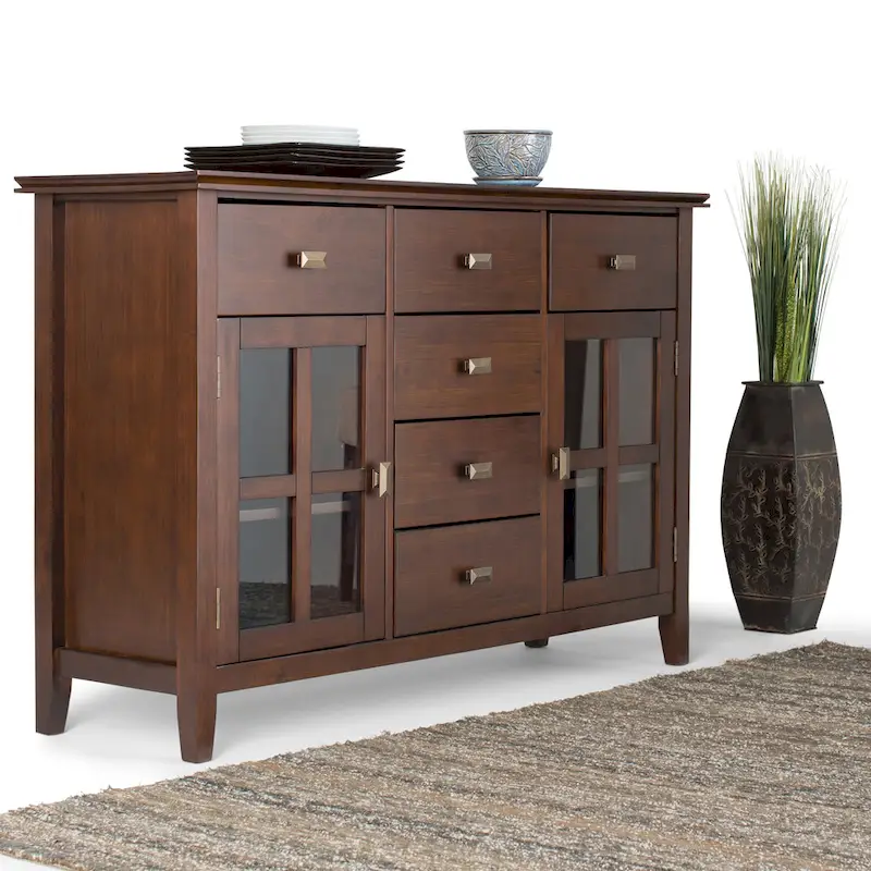 WYNDENHALL Stratford Solid Wood Transitional Sideboard Buffet - 54 inch Wide