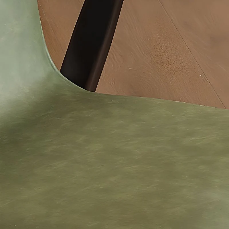 Oak wood Faux Leather Mid-Century Arm Chair