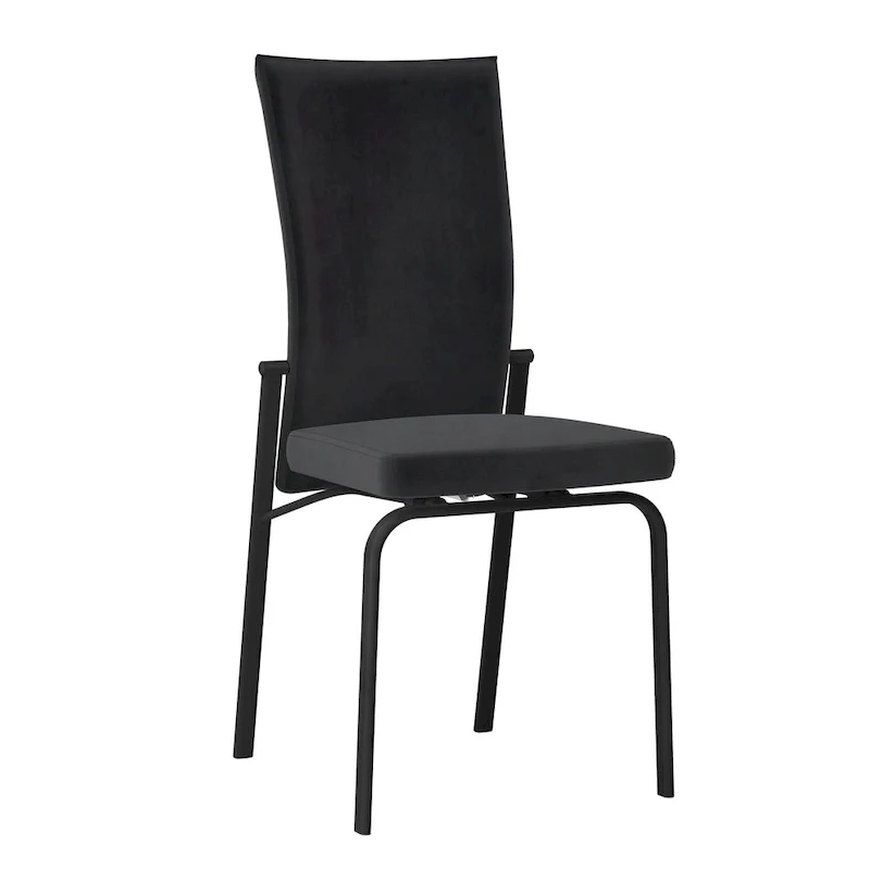 Somette Monique Black Motion-back Side Chair, Set of 2, Fully Assembled