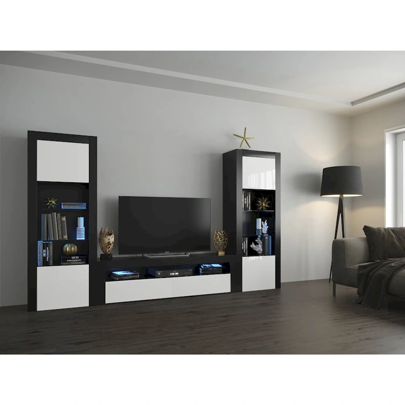 Milano Set Modern Wall Unit Entertainment Center