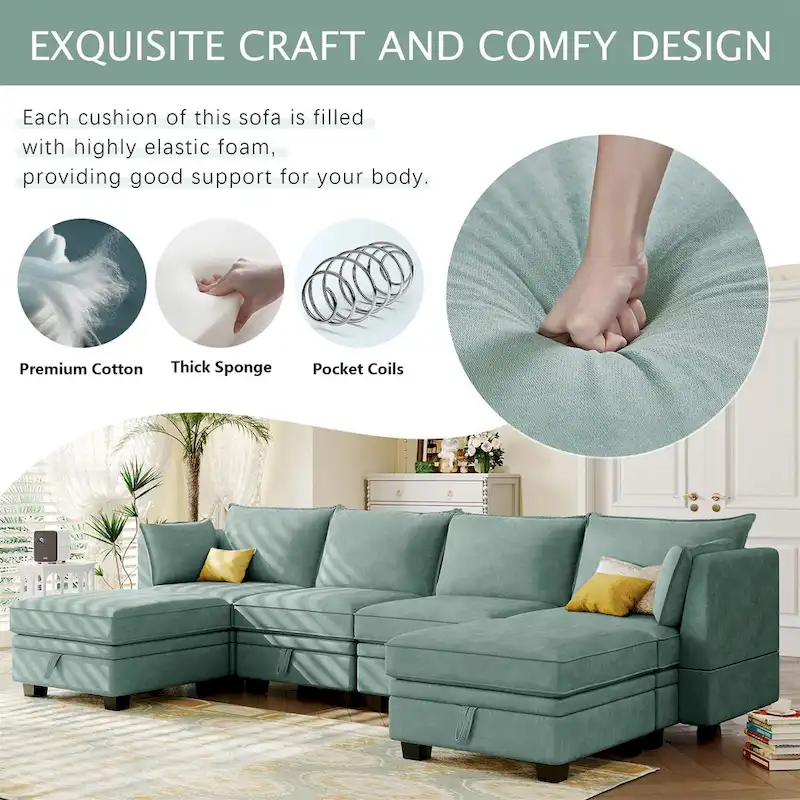 Merax Modern Large U-Shape Modular Sectional Sofa