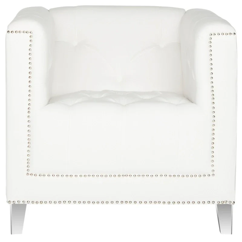 SAFAVIEH Kamilah White/ Clear Club Chair - 31.9 x 33.9 x 29.9 - 32Wx34Dx30H