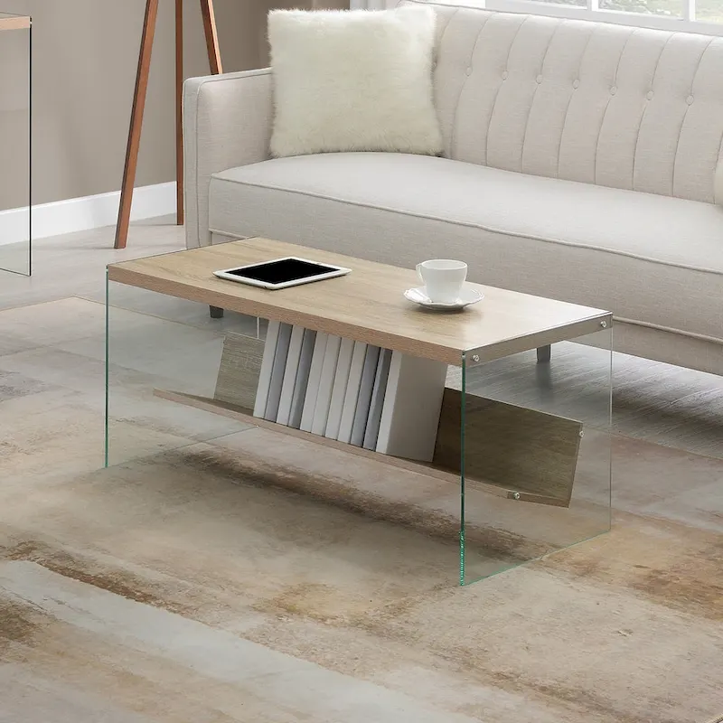 Convenience Concepts SoHo Glass Coffee Table with Shelf