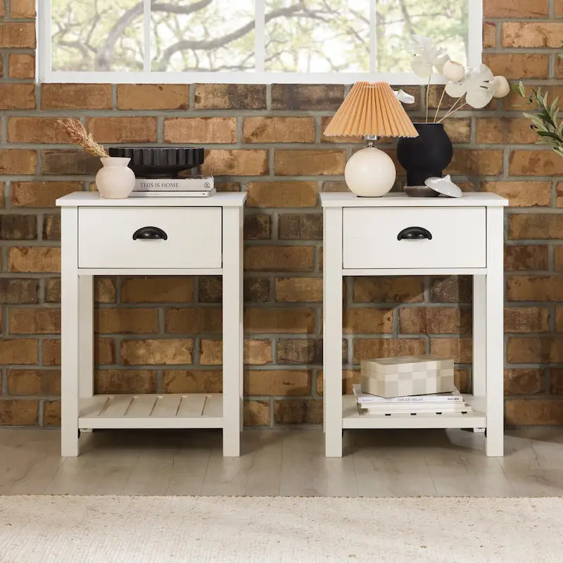 Middlebrook One-Drawer Farmhouse Nightstand, Set of 2
