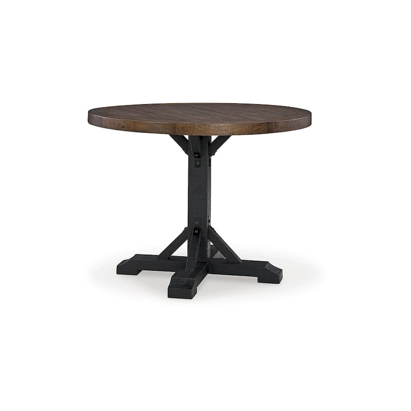 Signature Design by Ashley Valebeck Black/Dark Brown Counter Height Dining Table - 48 W x 48 D x 36 H