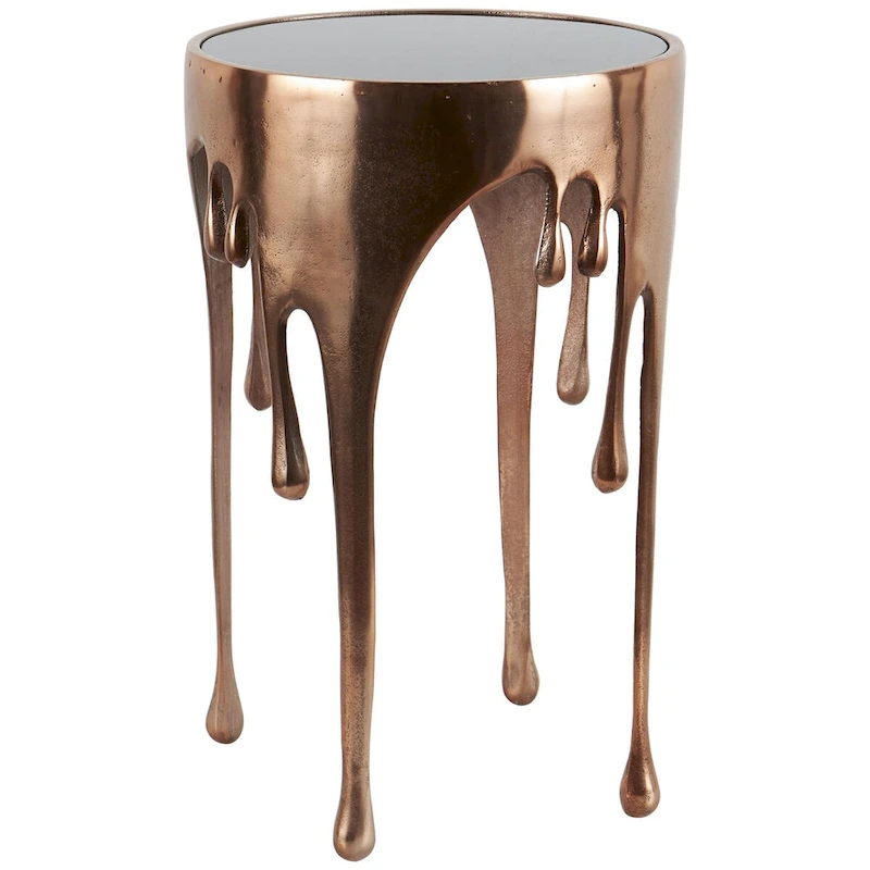 Artistic 16 Wide Metallic Drip Metal Accent Table - 16 x 25