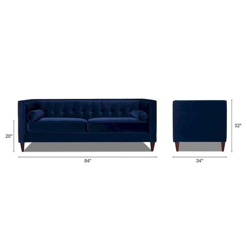 Modern Upholstered Tufted Swallowtail Sofa