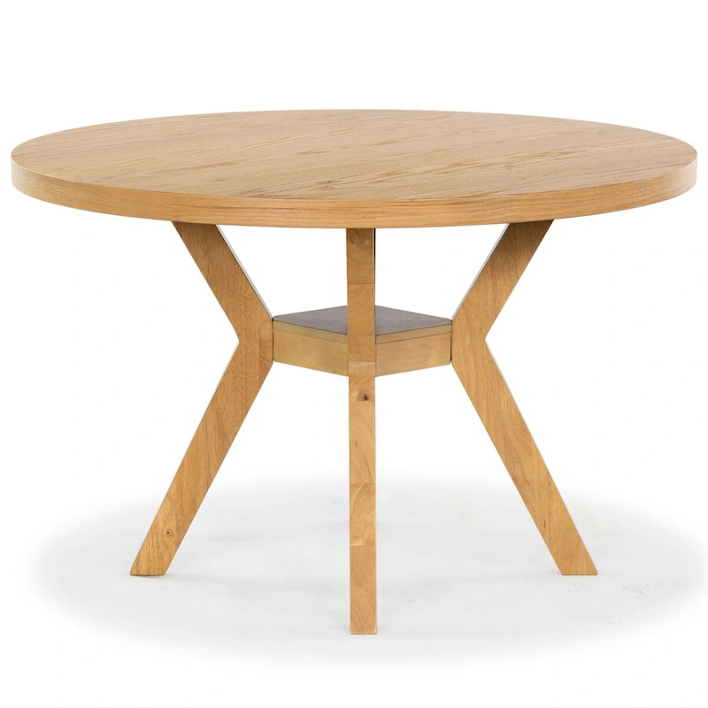 Luis 48-inch Round Wood Dining Table - Natural - 48Wx48Dx30H