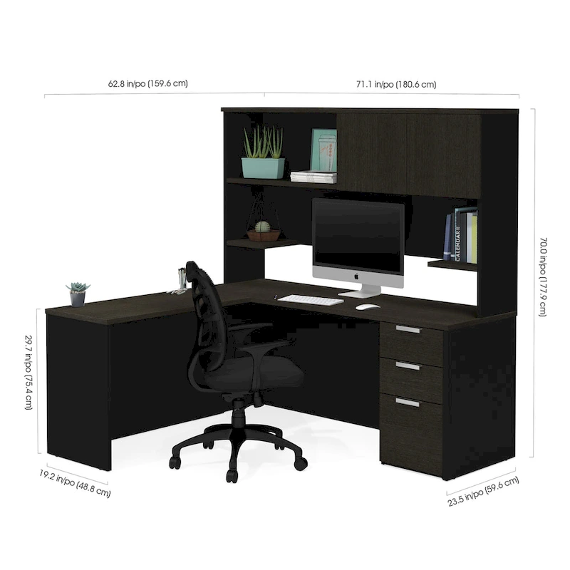 Bestar Pro-Concept Plus L-Desk with Hutch