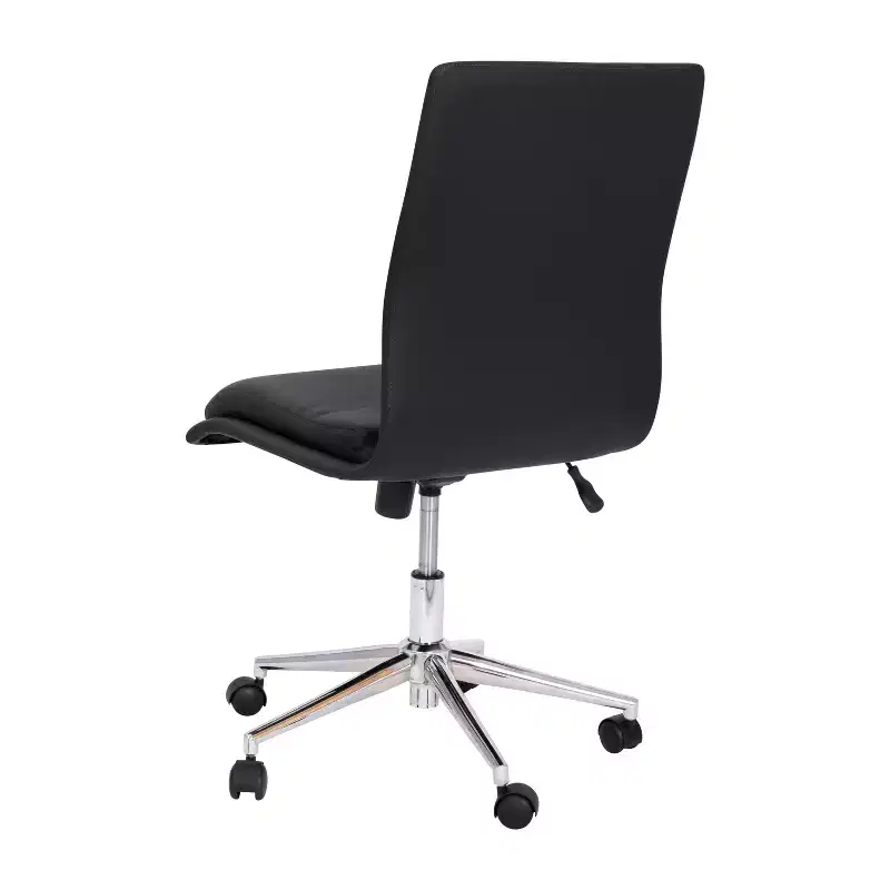 Emma and Oliver Modern Faux Leather Upholstered Mid-Back Home Office Chair with 5 Star Base and Pneumatic Seat Height Adjustment