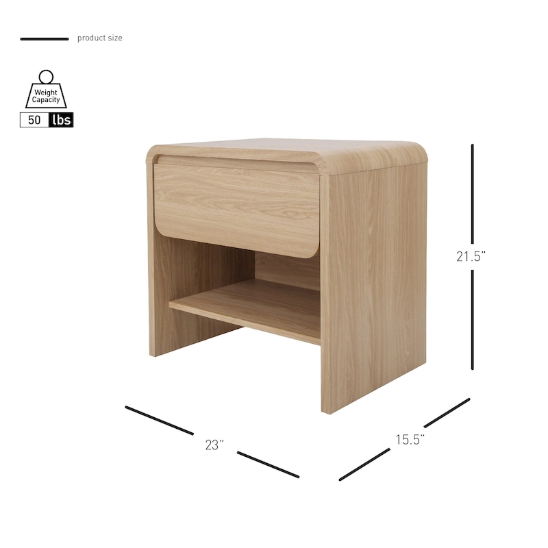 Delmare KD Side/End Table with 1 Drawer