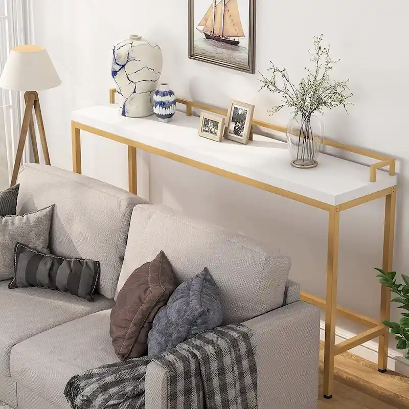 Console Table Behind Sofa Couch, 70.9 inch Long Narrow Entry Table