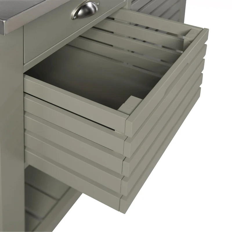 The Gray Barn White Squirrel Grey Wood Kitchen Cart