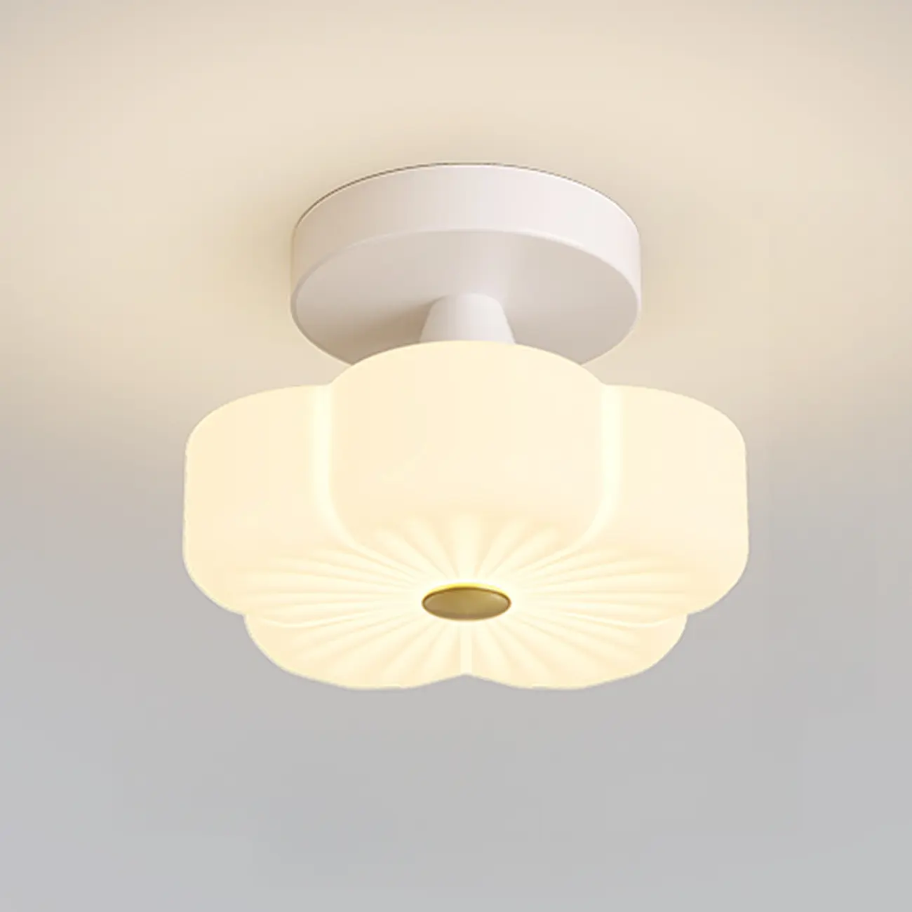 Floral Semi Flush Ceiling Light Fixture for Residential Use