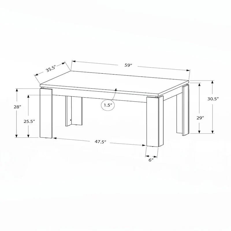 Dining Table, 60 Rectangular,White