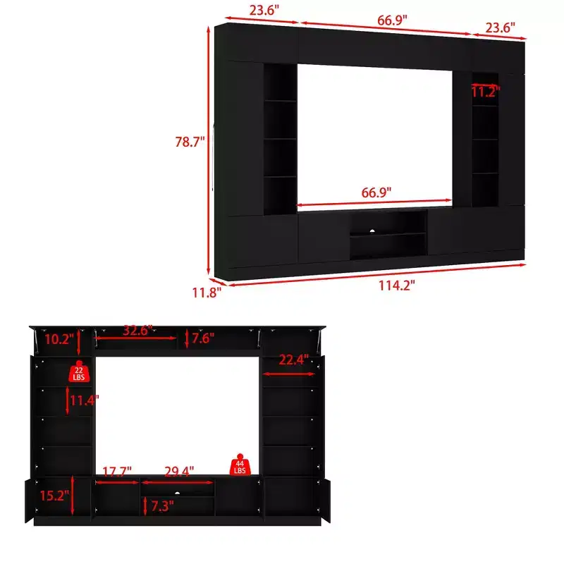 Famapy Large Entertainment Center All - Encompassing TV Entertainment Center: Aesthetic & Practical Living Room Essential
