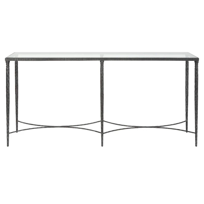 Iron & Glass Console Table - 63W x 30H x 14D