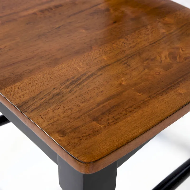 Levole Farmhouse Black Slatted Wood Dining Chairs (Set of 2) by