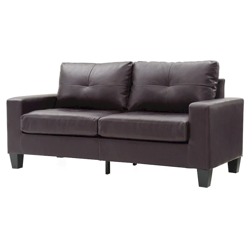 71 in. W Track Arm Faux Leather 3-Seat Sofa