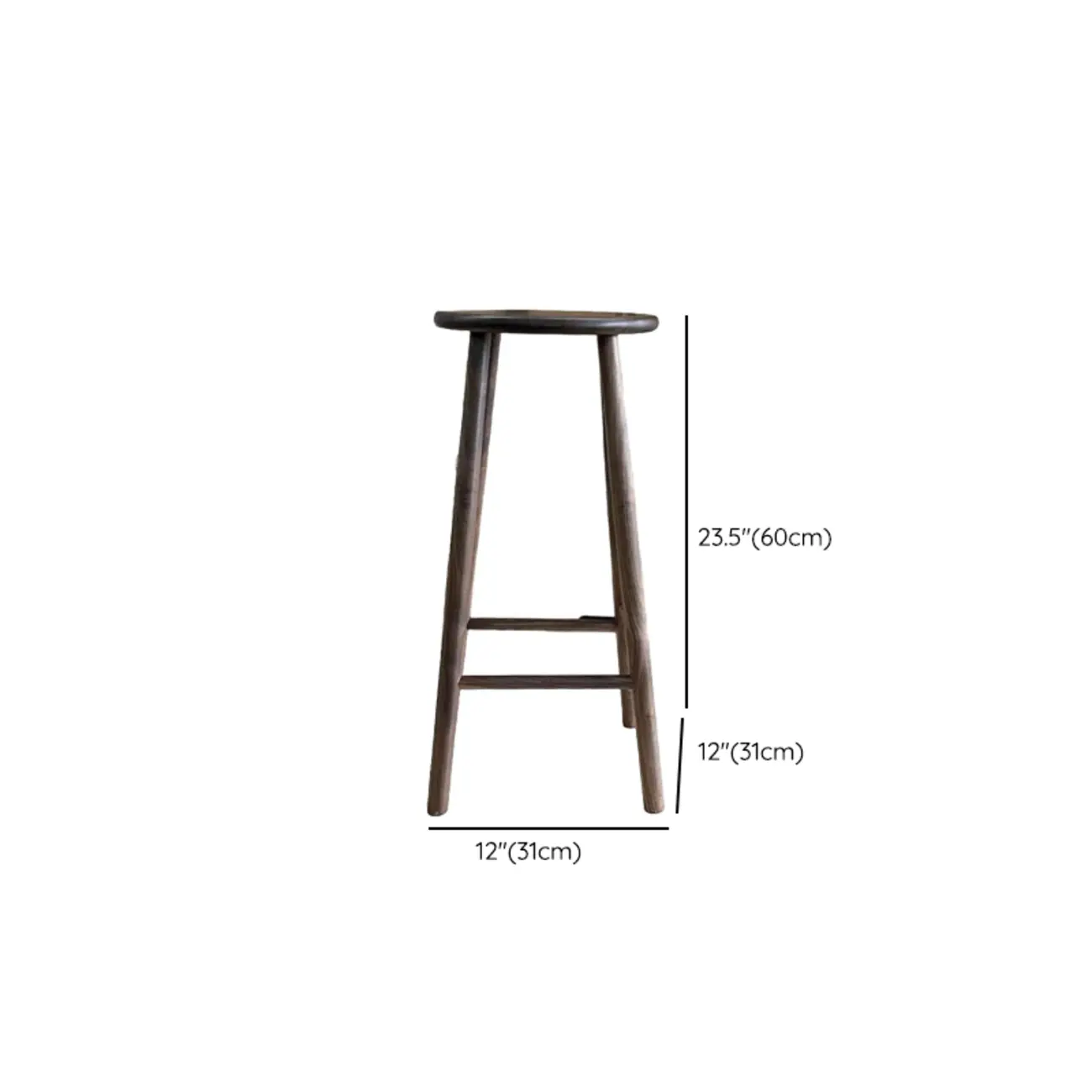 Bar Height Footrest Wood Modern Backless Bar Stools