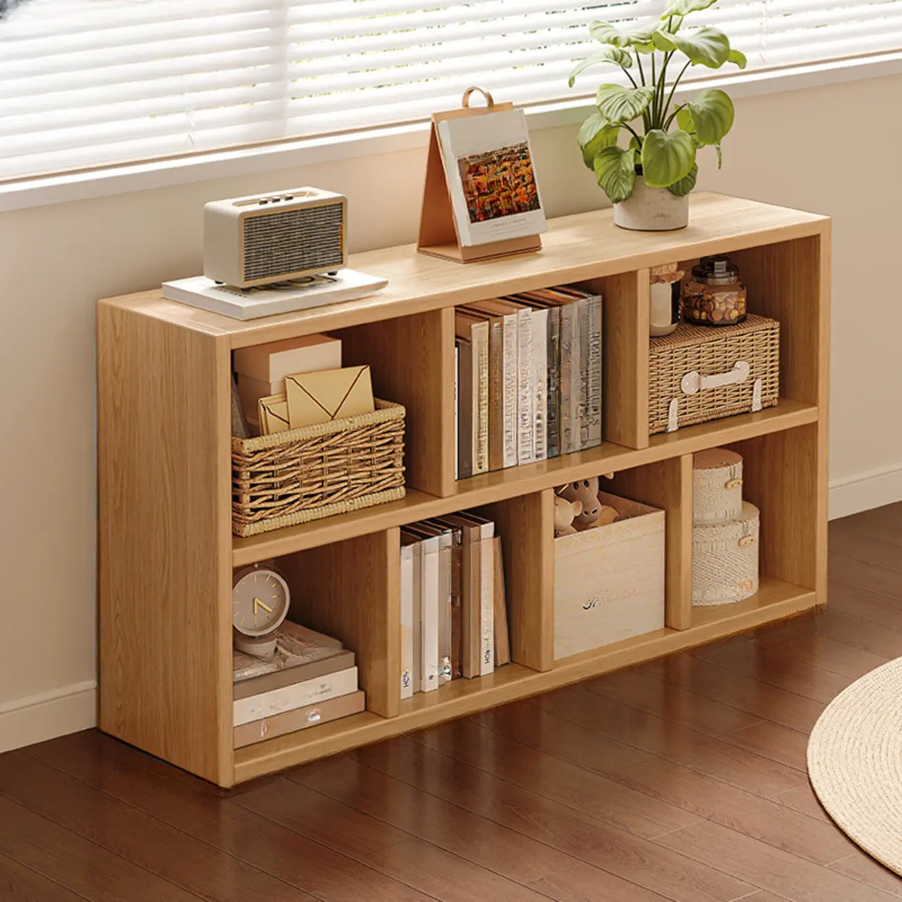 Modern Wooden Compact Bookcase Home Office Shelves