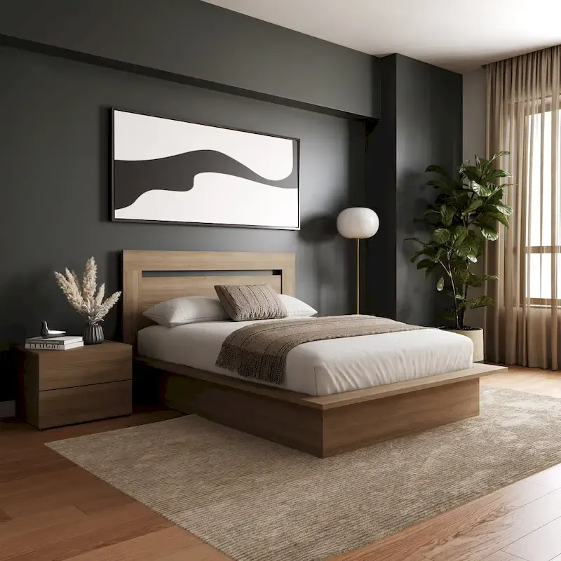 Malibu 3-Piece Bedroom Set with Bed, Headboard, and Nightstand