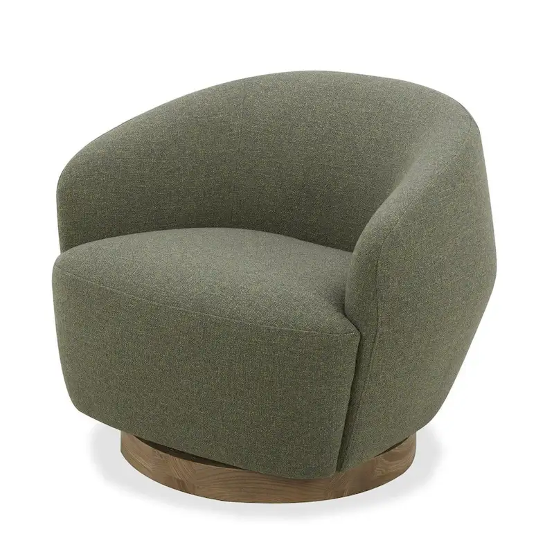Divani Casa Agatha Modern Hemp Fabric Swivel Accent Chair