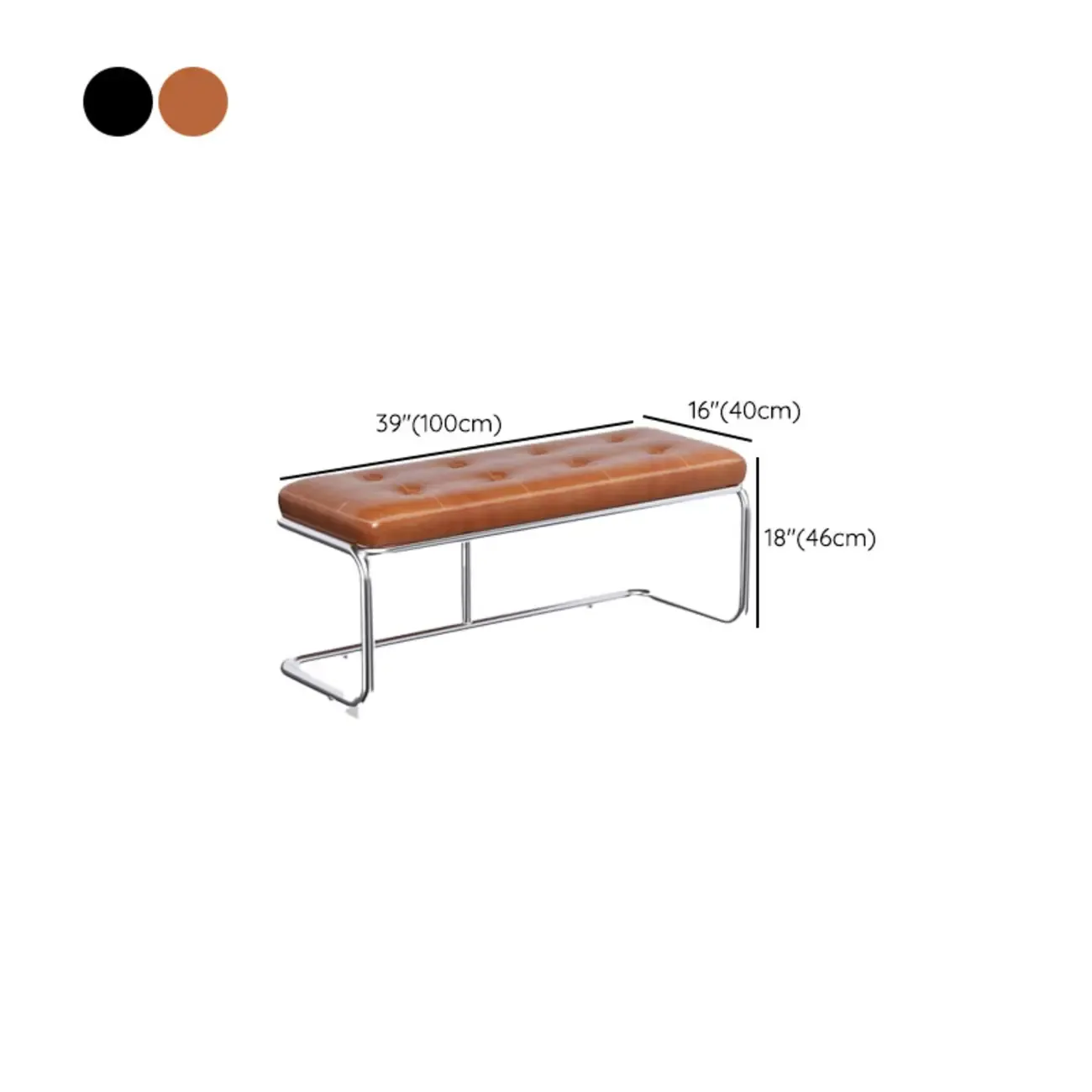 Modern Leather Rectangular Upholstered Bedroom Bench