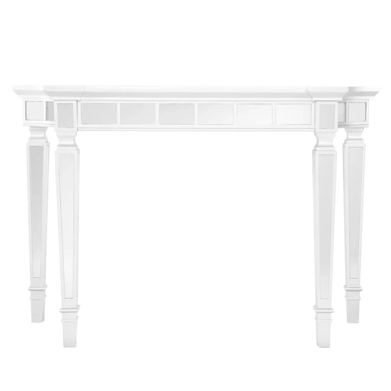 Mirrored Console Table – Silver, Glass Top, Glam Style, Single