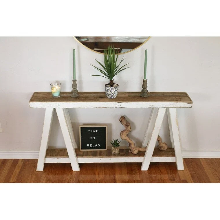 white combo twin peaks console table