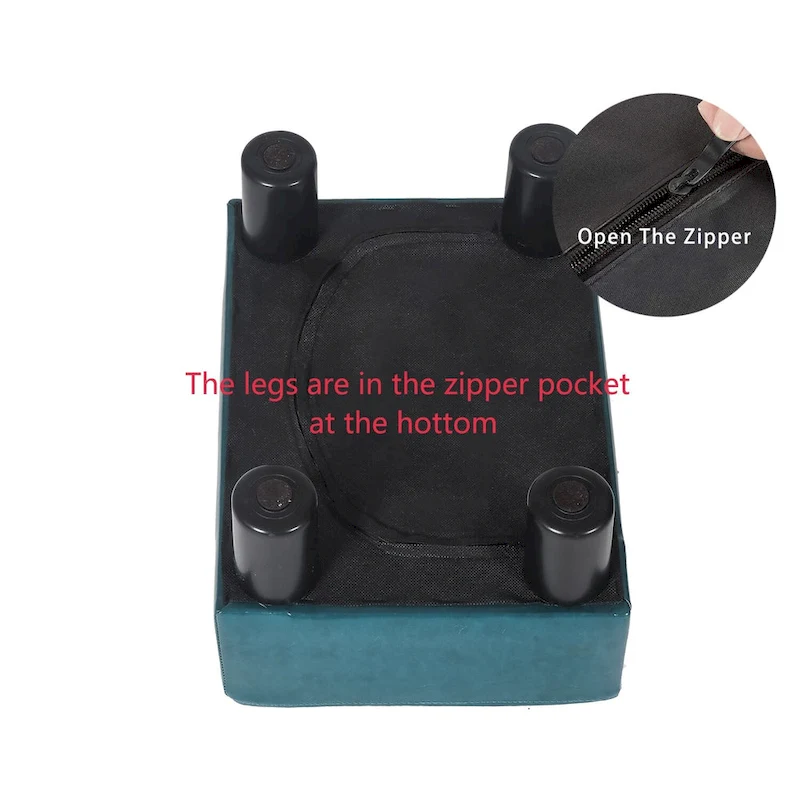 Adeco Faux Leather Ottoman Foot Rest Stool Square Padded Seat Ottoman