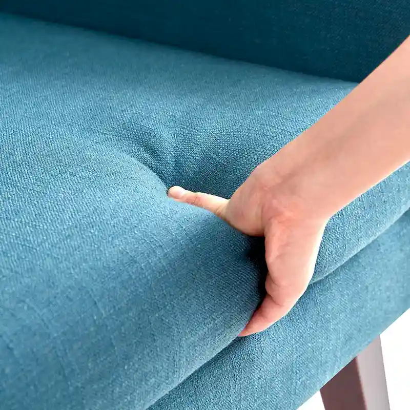 Linen Accent Chair with Tufted Back