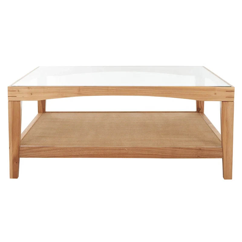 Square Glass Coffee Table — W40 x D40 x H17