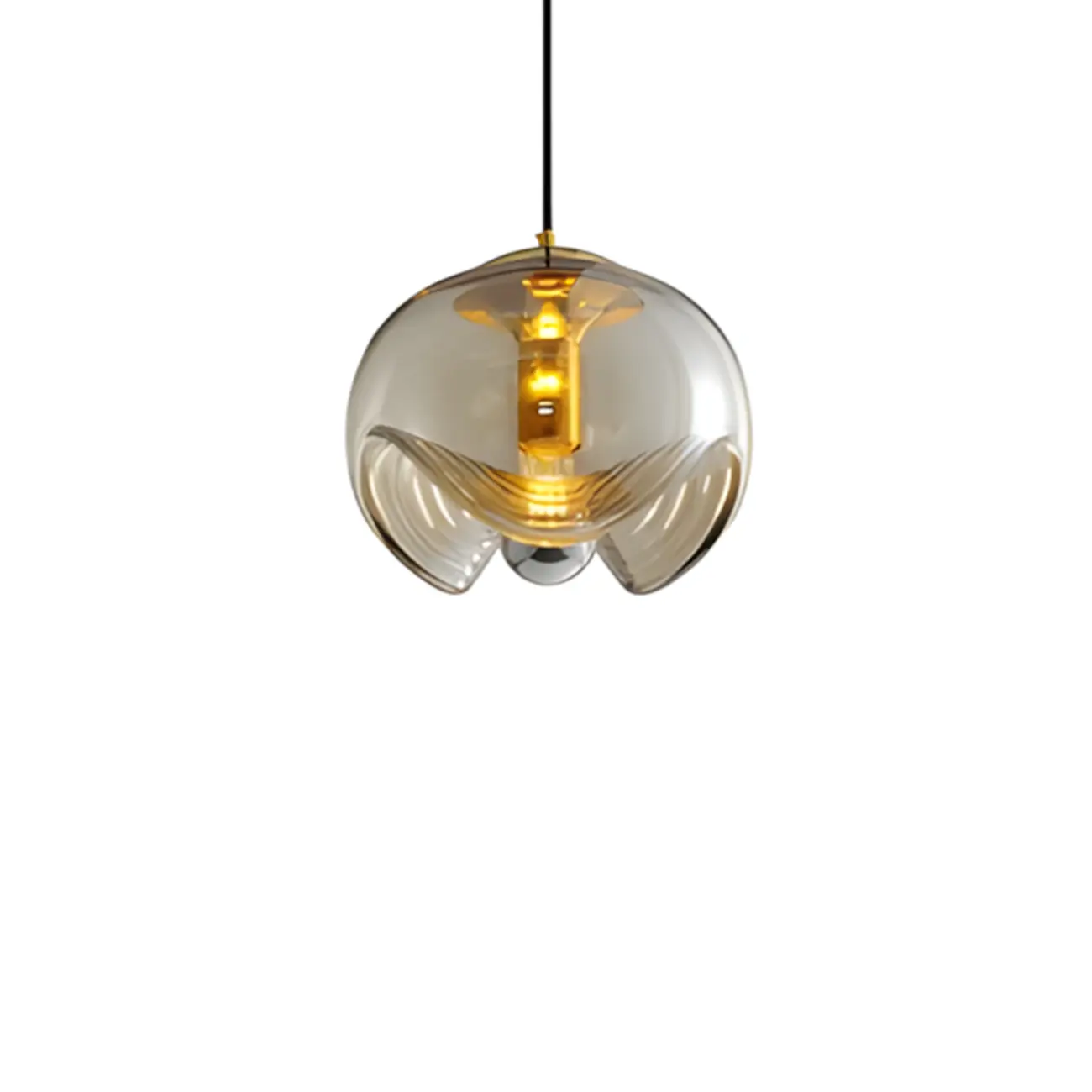 Modern Geometirc Gold Clear Glass Kitchen Pendant Light