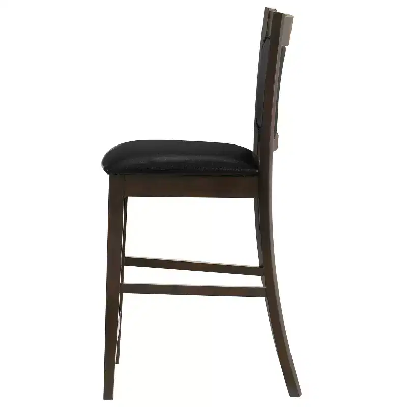 Simple Relax Set of 2 Counter Height Chairs in Black and Espresso