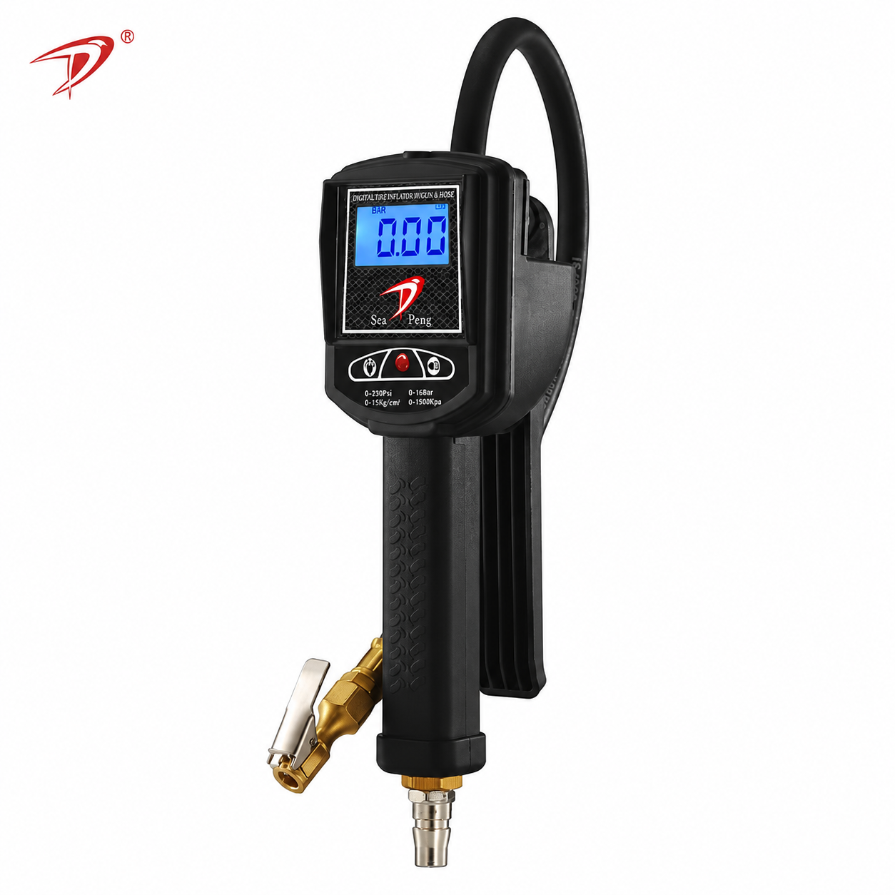 SEAPENG DP-002 Digital Tire Inflator Gauge, 0.3-220 PSI
