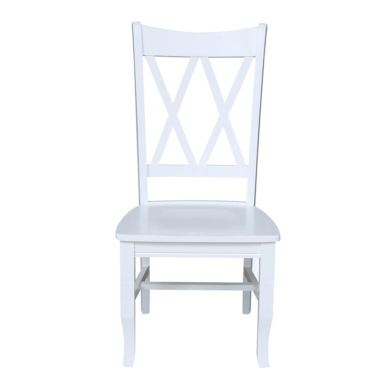 Double X-Back Solid Wood Chairs - Set of Two