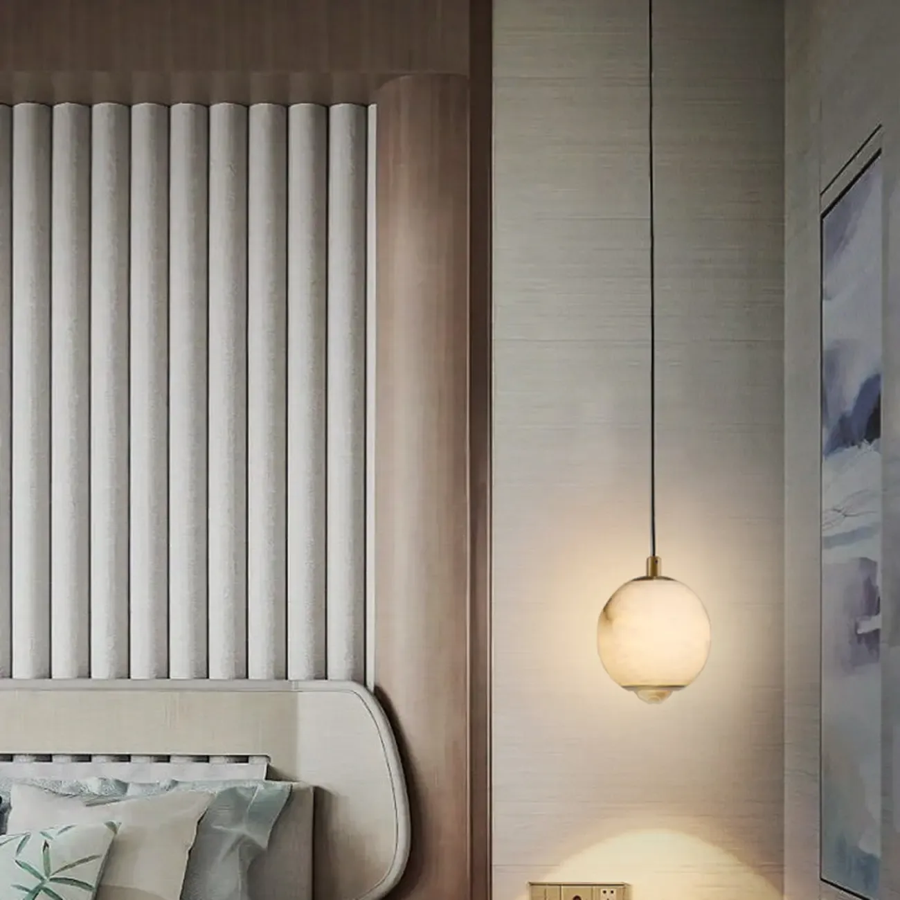 Modern Gold Globe Alabaster Kitchen Pendant Lighting