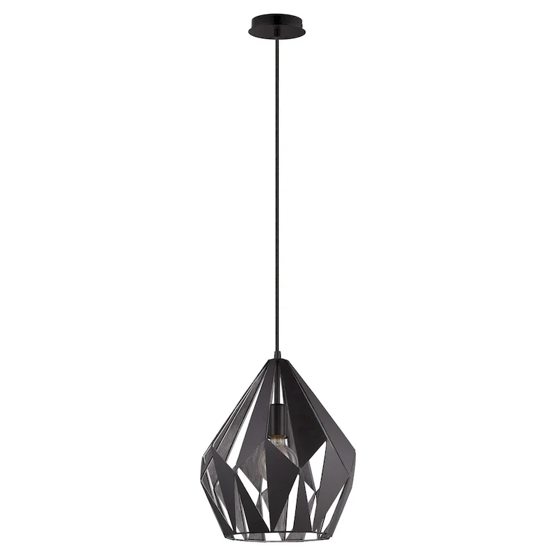 Eglo Carlton 1-light Black and Silver Pendant