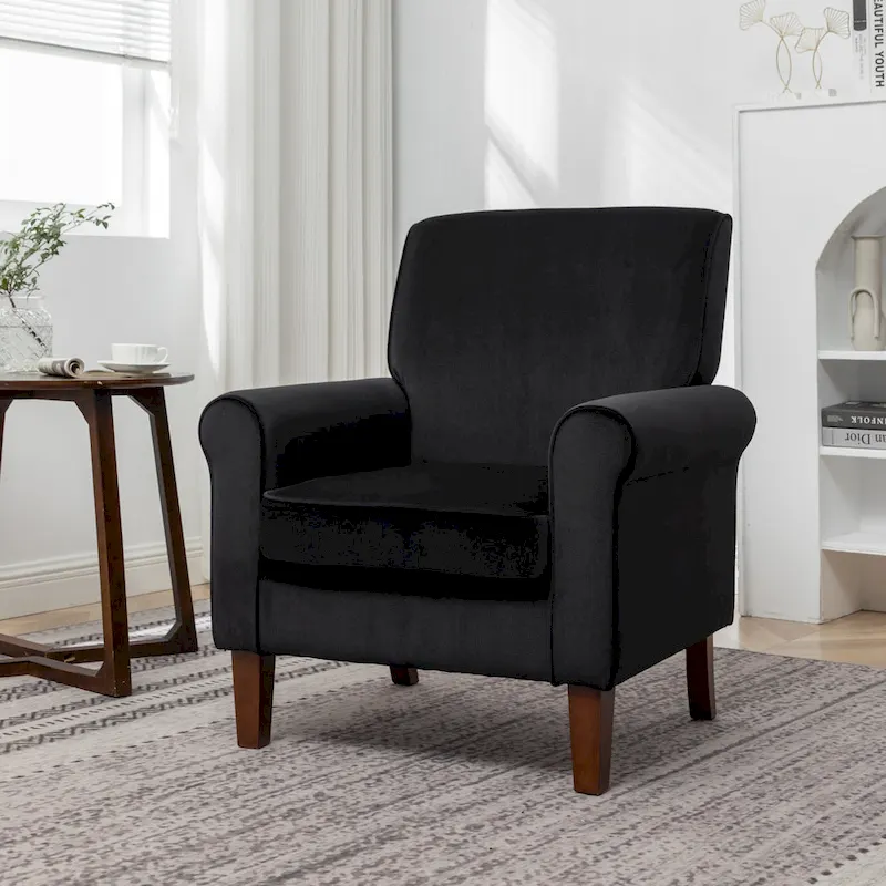 Traditional Rolled Arm Living Room Armchair