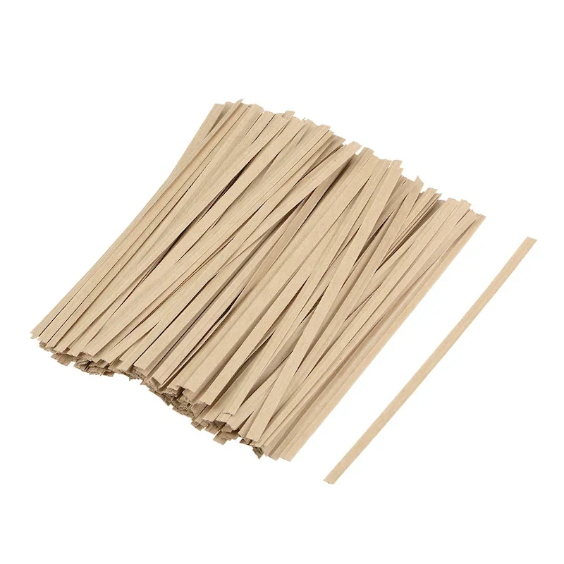 Long Strong Twist Ties 4 Inches Quality Kraft Closure Tie Khaki 200pcs