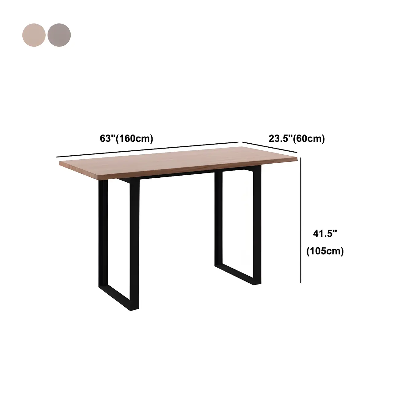 Industrial Walnut Rectangular Large Dining Bar Table