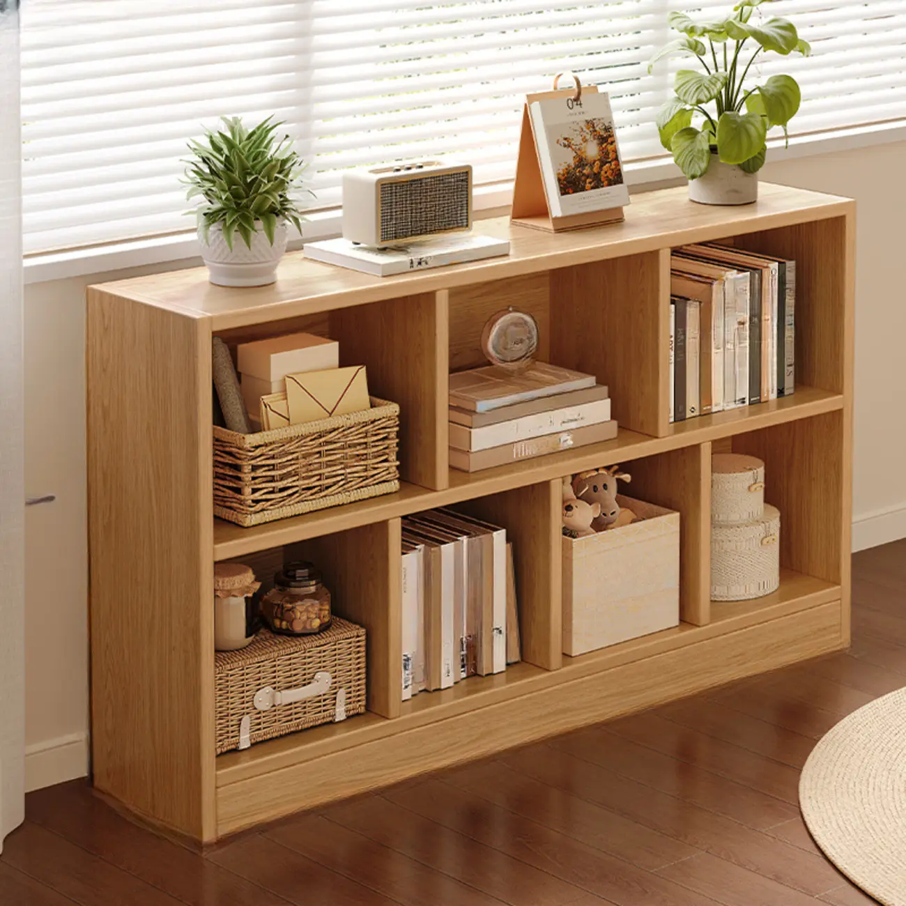 Modern Wooden Compact Bookcase Home Office Shelves