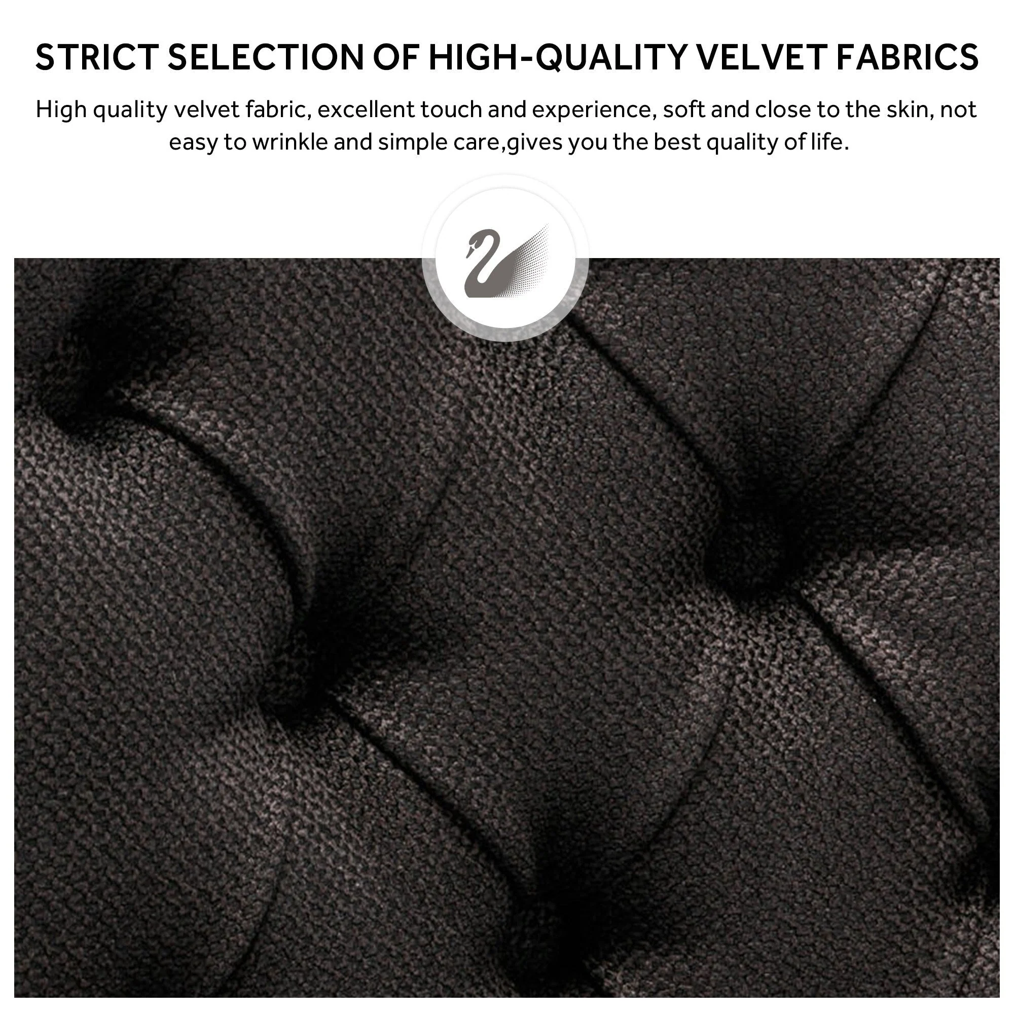 Upholstered Tufted Velvet Dining Chair with Solid Wood Legs Set of 6