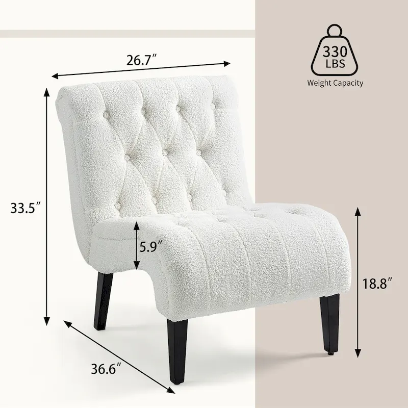 AVAWING Armless Accent Upholstered Lounge Chair
