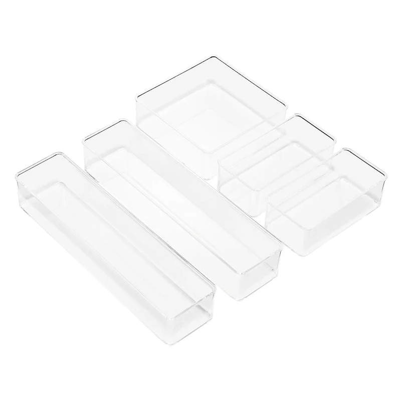 Clear Drawer Organizer Set for Office Storage